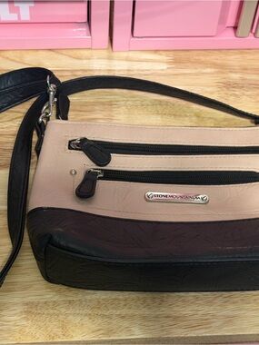 Stone Mountain Two-Tone pink and Black Crossbody Bag